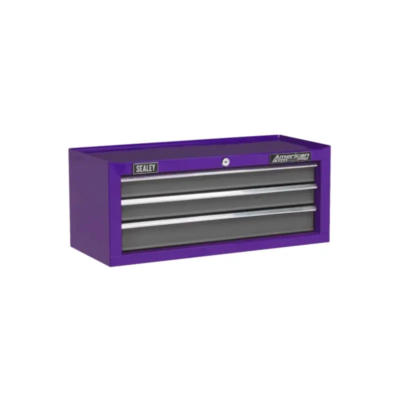 Sealey Mid-Box Tool Chest 3 Drawer with Ball-Bearing Slides - Purple/Grey