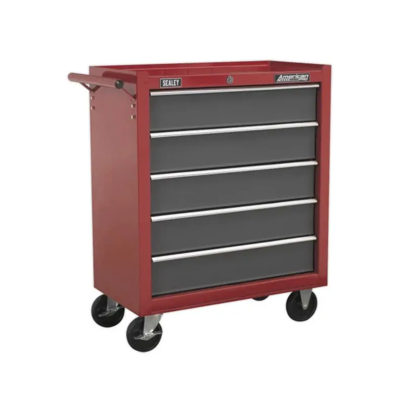 Sealey Rollcab 5 Drawer with Ball-Bearing Slides - Red/Grey