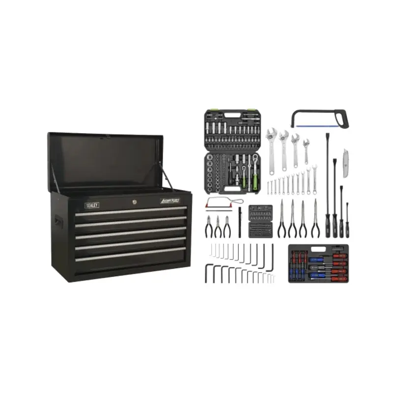 Sealey Topchest 5 Drawer with Ball-Bearing Slides - Black & 272pc Tool Kit
