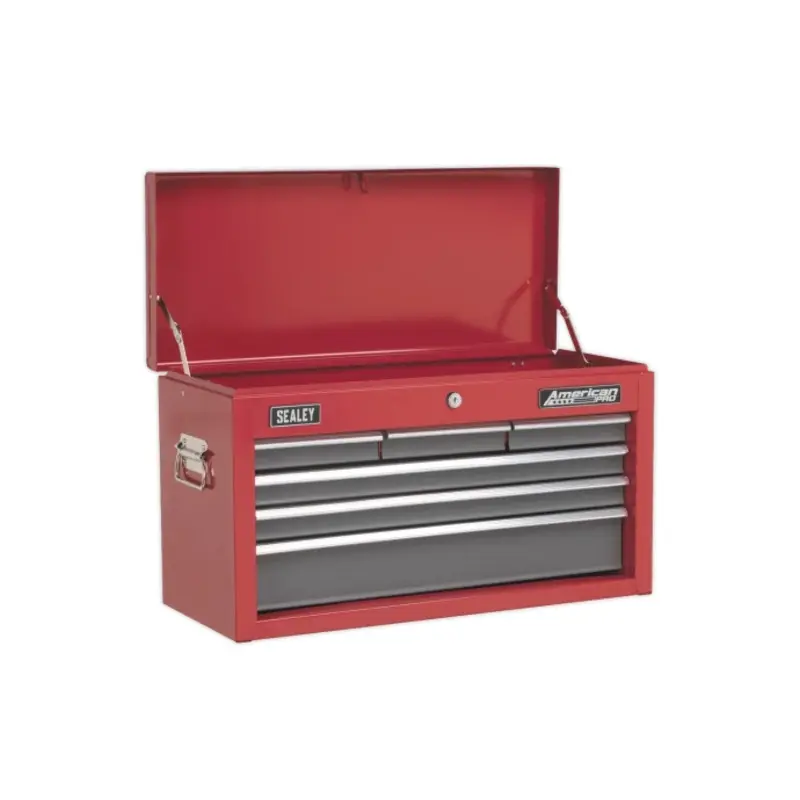 Sealey Topchest 6 Drawer with Ball-Bearing Slides - Red/Grey