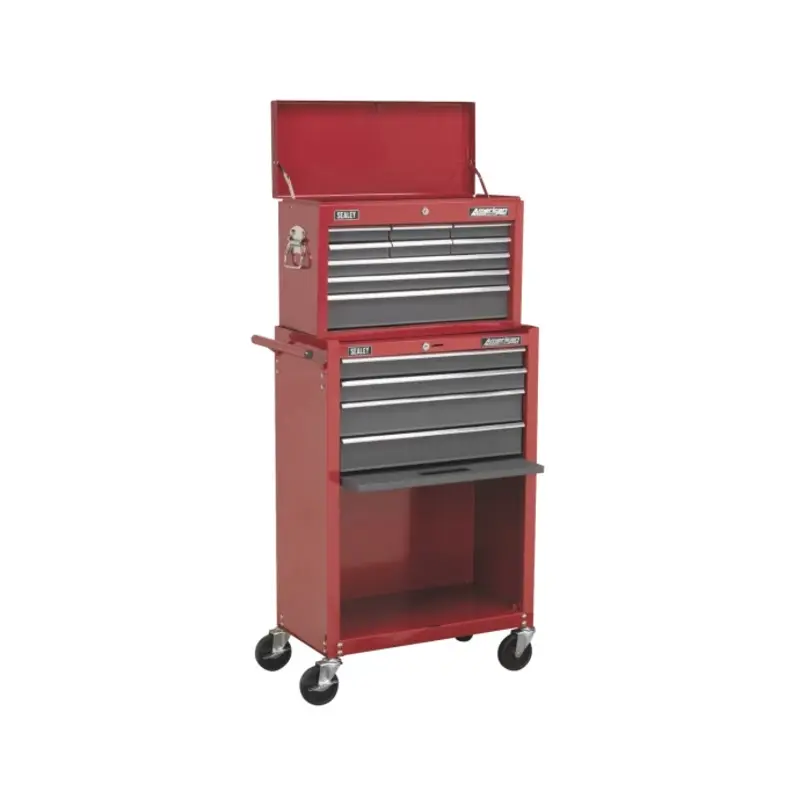 Sealey Topchest & Rollcab Combination 13 Drawer with Ball-Bearing Slides - Red/Grey