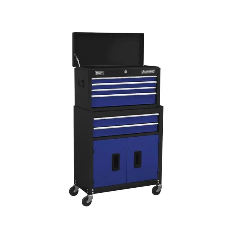 Sealey Topchest & Rollcab Combination 6 Drawer with Ball-Bearing Slides - Blue
