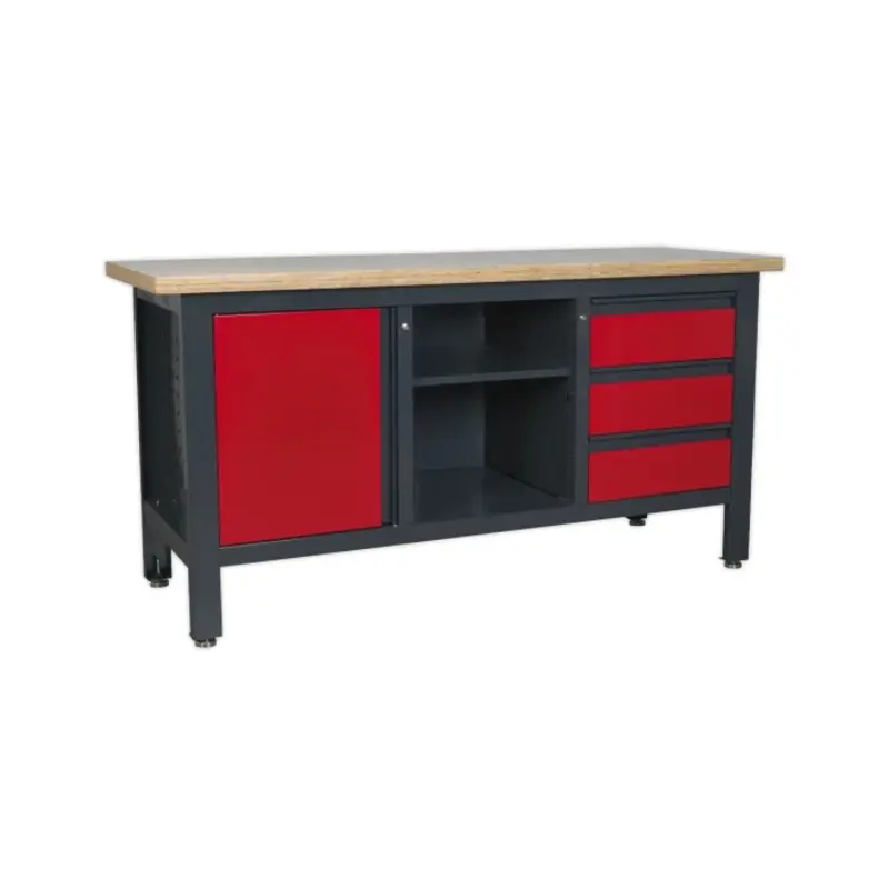 Sealey Workstation with 3 Drawers, 1 Cupboard & Open Storage