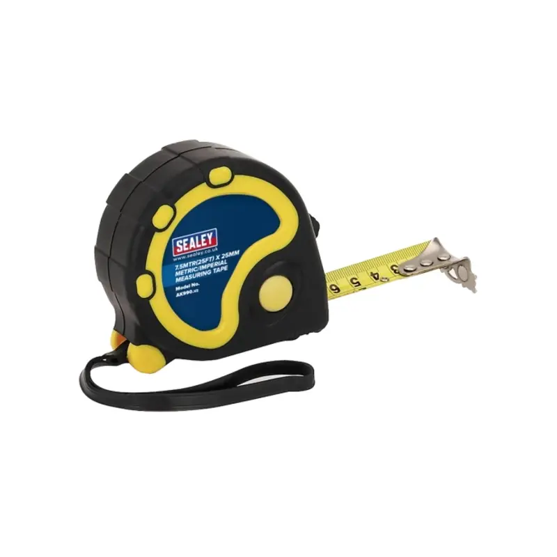 Sealey Rubber Tape Measure 7.5m(25ft) x 25mm Metric/Imperial