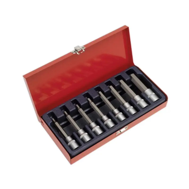 Sealey Hex Socket Bit Set 8pc 1/2"Sq Drive Metric