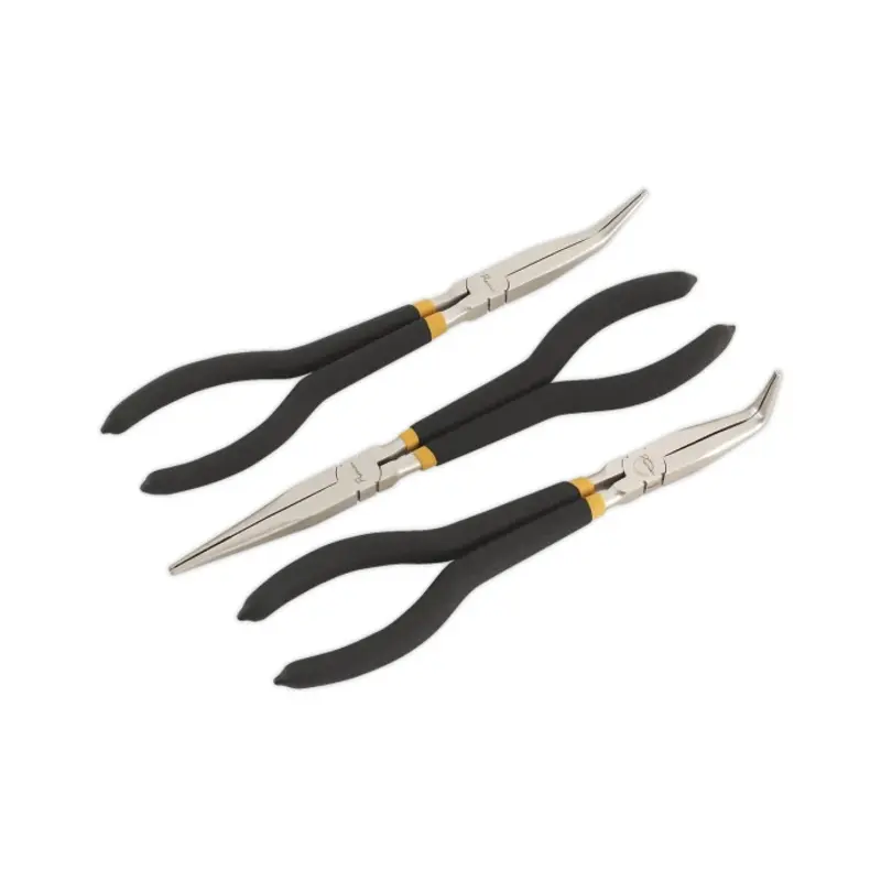 Sealey Needle Nose Pliers Set 3pc 280mm Ni-Fe Finish