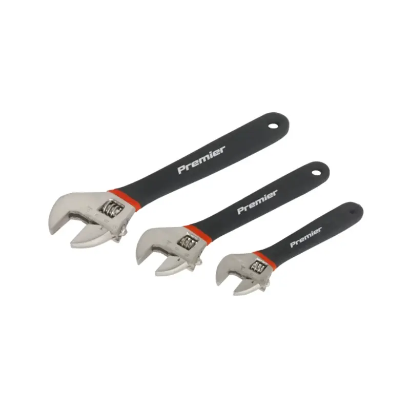 Sealey Adjustable Wrench Set 3pc Ni-Fe Finish