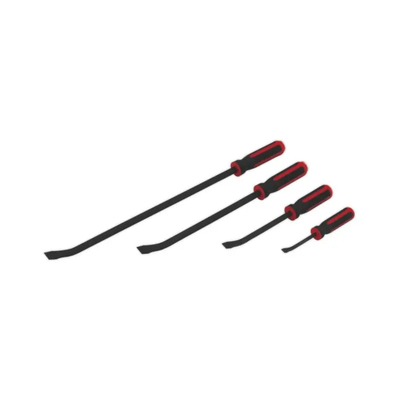 Sealey Angled Pry Bar Set 4pc Heavy-Duty with Hammer Cap