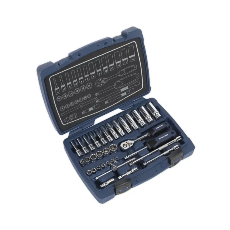 Sealey Socket Set 33pc 1/4"Sq Drive 6pt WallDrive Metric