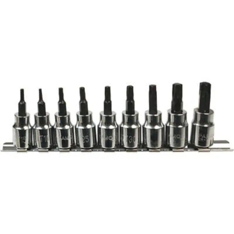 Paramount 9PC T10-T50 3/8in Drive Chrome Tx Tip Socket Set