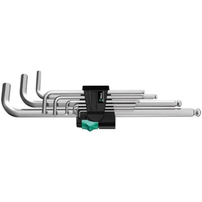 Wera 9PC Hex-Plus Chrome-Plated Metric Ball Ended Hex L-Key Set
