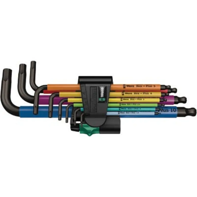 Wera 9PC Multicolour 1.5 - 10mm Long Arm Ball Ended Hex L-Key Set