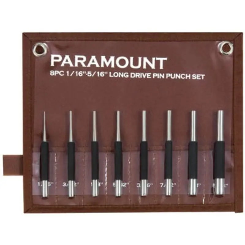 Paramount 8PC 1/16 - 5/16in Long Drive with Pouch Pin Punch Set