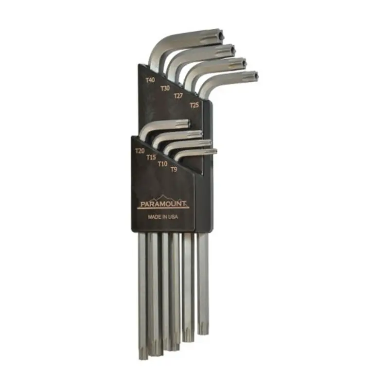 Paramount 8PC T9 - T40 PTFE Tamper Resistant Torx L-Wrench Set