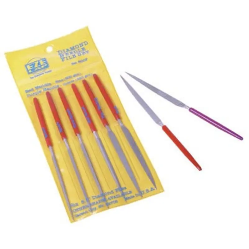 Eze Lap 6PC 250 Coarse Grit Purple Handle Diamond 140mm Needle File Set