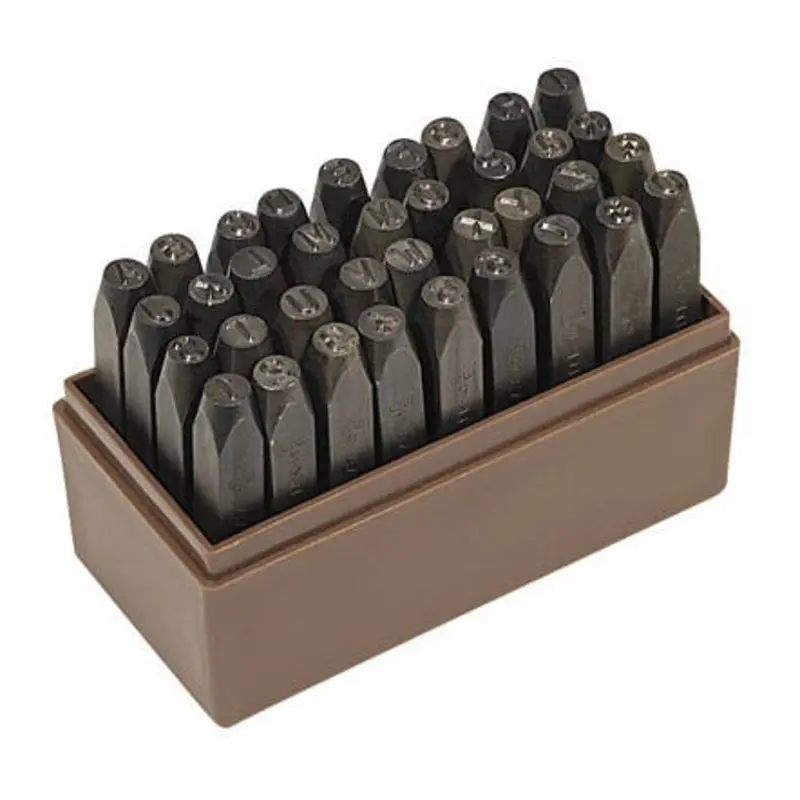 Pryor 6mm 36PC (A - Z, 0 - 8, &) Letter/Number General Duty Impression Punch Set