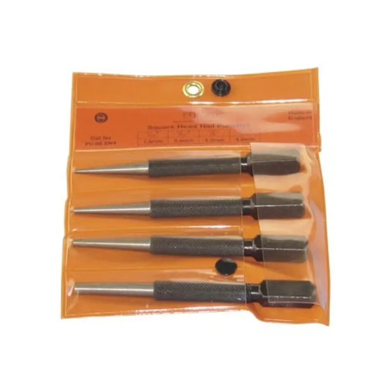 Priory 4PC Square Head Centre Punch Set
