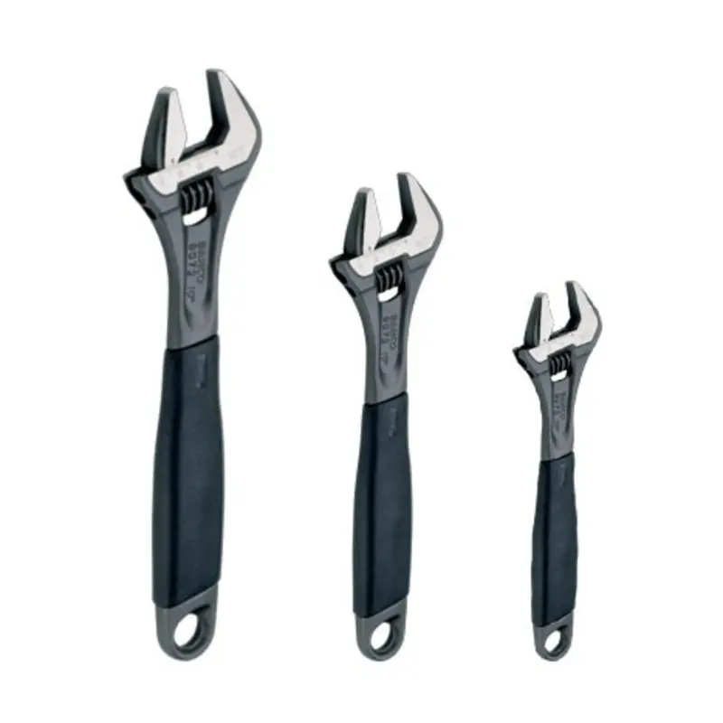 Bahco 3PC Black Phosphate Alloy Steel Adjustable Wrench Set