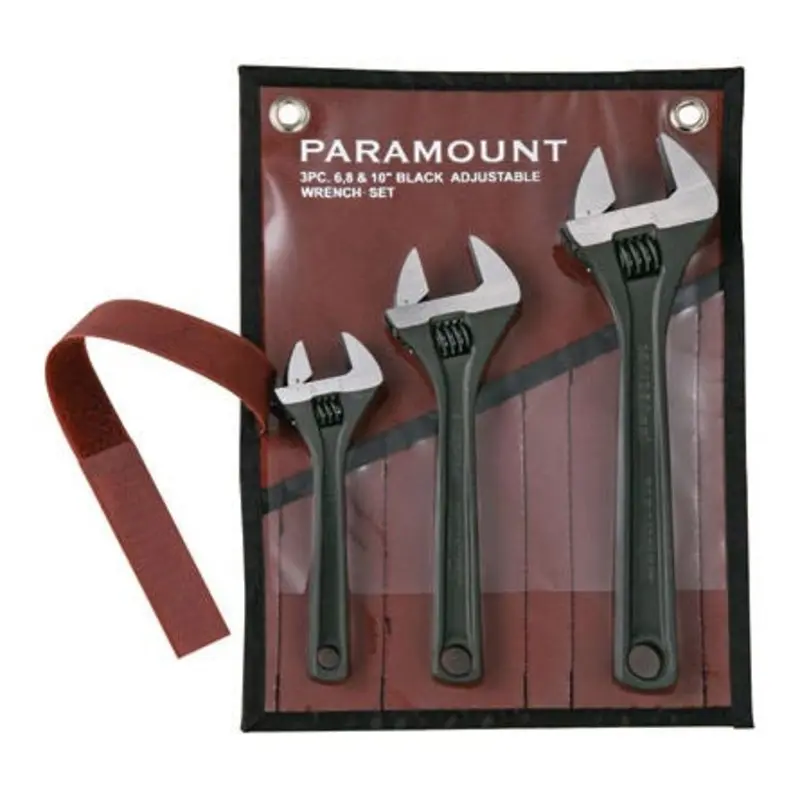 Paramount 3PC 6 - 10in Black Oxide Adjustable Wrench Set