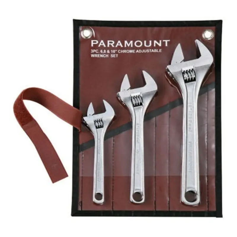 Paramount 3PC 6 - 10in Chrome Adjustable Wrench Set