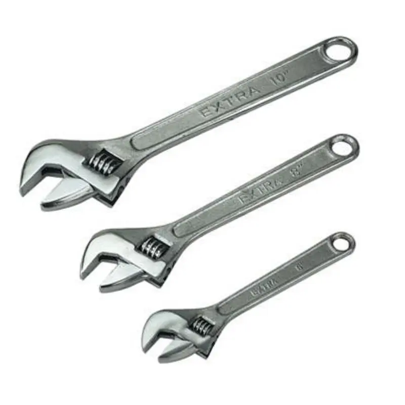 Value 3PC 150 200 & 250mm Adjustable Wrench Set