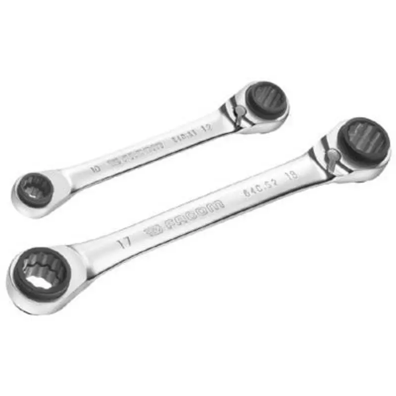 Facom 2PC Multi-Opening Straight Ratchet Ring Wrench Set