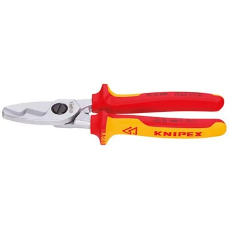 Knipex 200mm Red/Yellow VDE Twin Cutting Edge Cable Shear