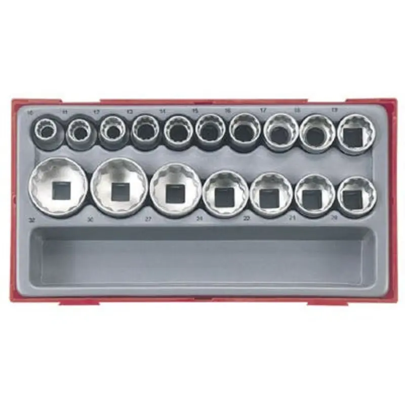 Teng Tools 17PC 1/2in 12-Point Hex Socket Set