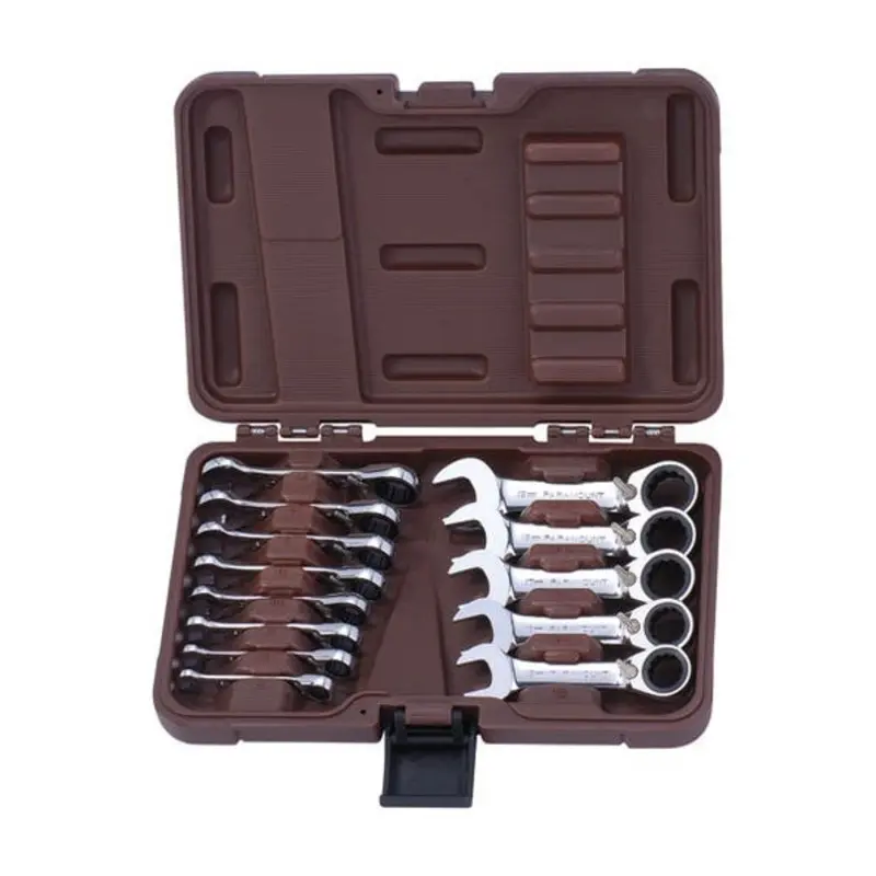 Paramount 13PC 6mm-19mm Stubby Reverse Ratcheting Combination Wrench Set