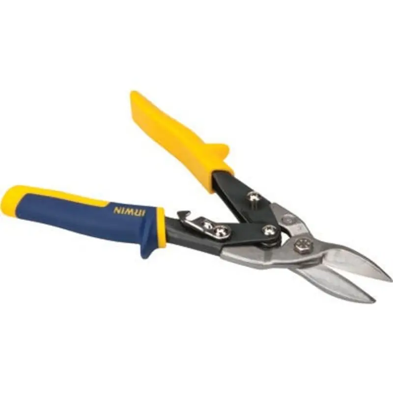 Irwin Vise-Grip 10in Yellow/Blue Straight/Wide Curve Cut Aviation Snip