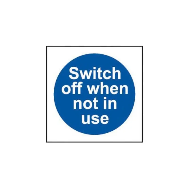 Pro-Safe 100 X 100mm Switch Off When Not In Use - Self Adhesive
