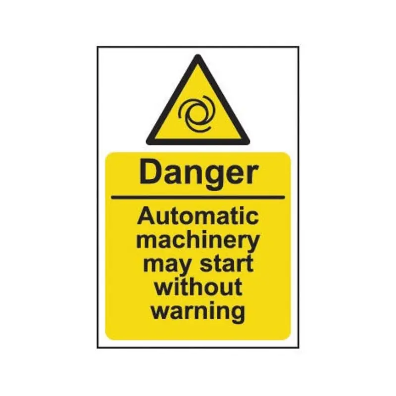 Pro-Safe 200 X 300mm Auto Machinery May Start- Self Adhesive