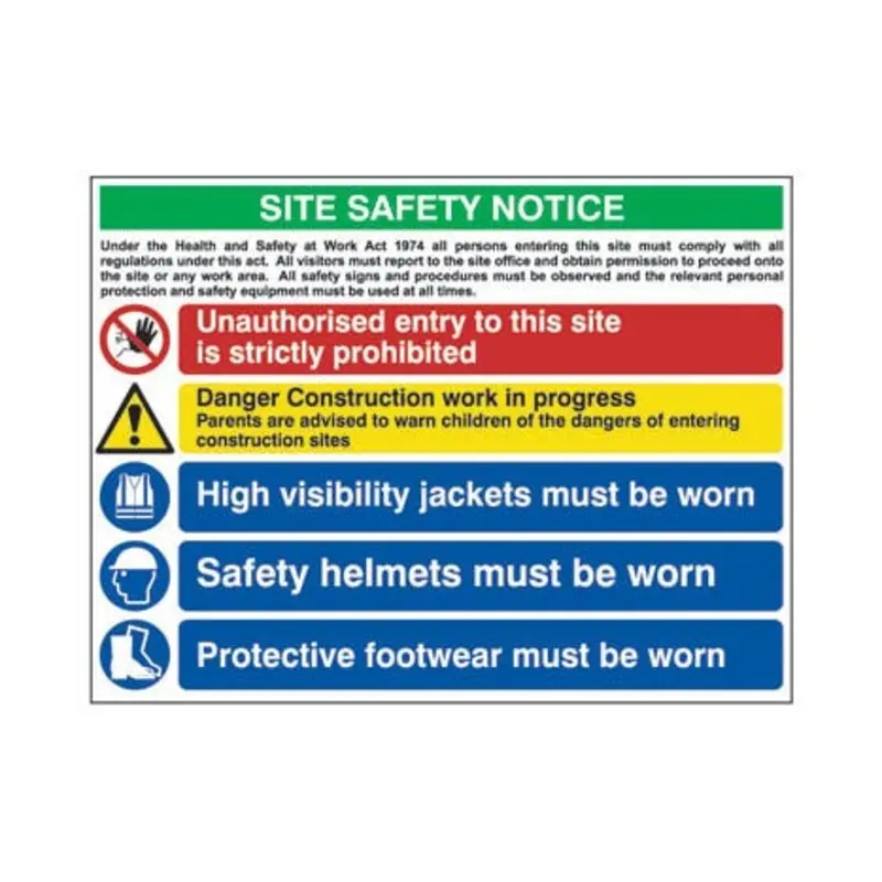 Pro-Safe 800 X 600mm Site Safety Composite - Rigid Plastic