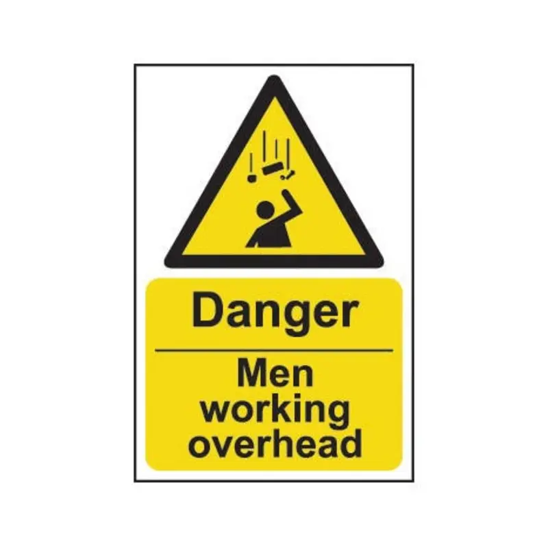 Pro-Safe 200 X 300mm Danger Men Working Over Head- Rigid Plastic