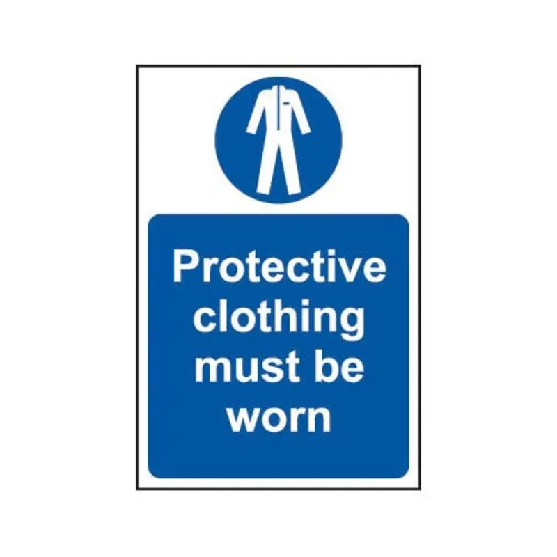 Pro-Safe 200 X 300mm Protective Clothing Must Be Worn Sign - Rigid Plastic