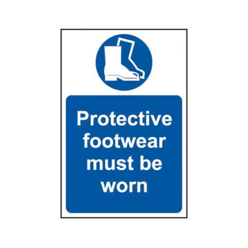Pro-Safe 200 X 300mm Protective Footwear Must Be Worn Sign - Rigid Plastic