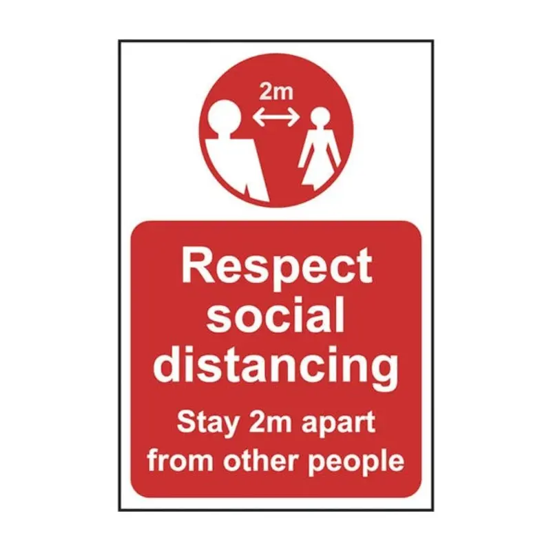 Pro-Safe Respect Social Distancing Aboard - White/Red On Yellow