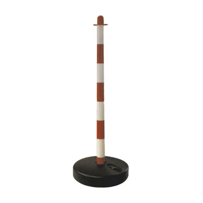 Pro-Safe Chain Barrier Post Complete With Base - Red/White