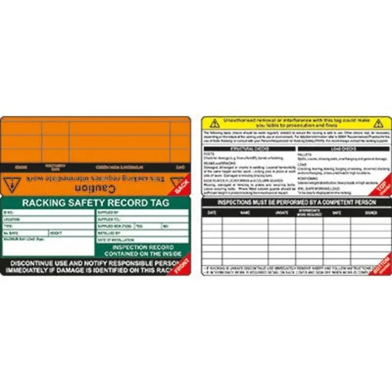 Pro-Safe Racking Tag Inserts - Pack of 50