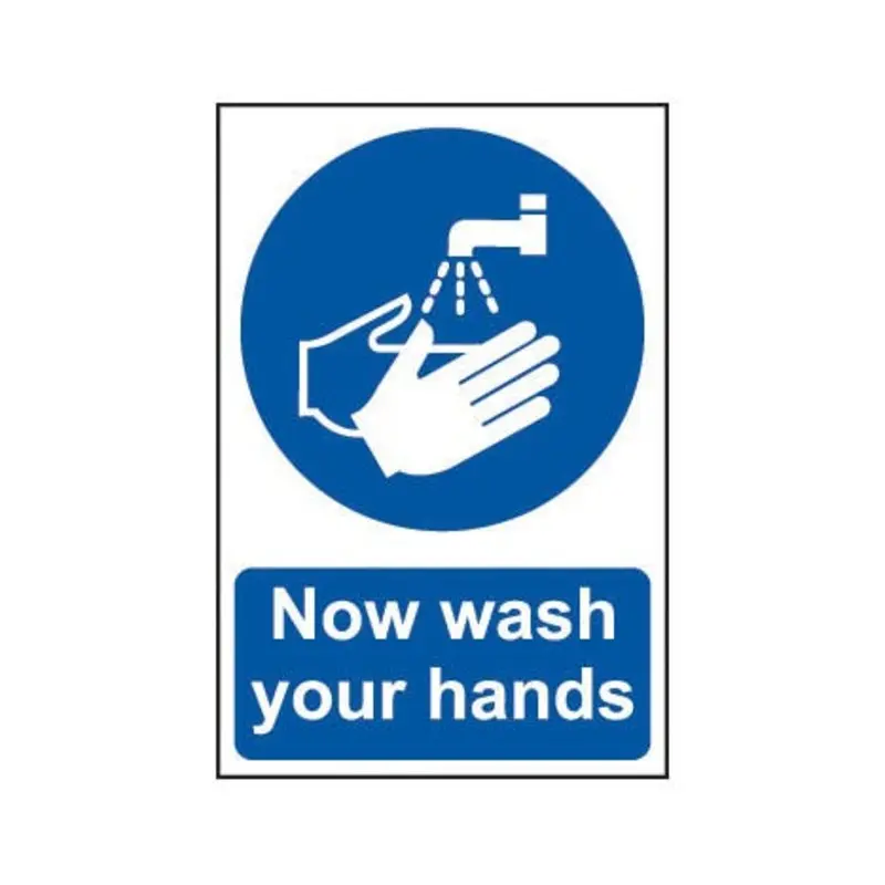 Pro-Safe 300 X 100mm Now Wash Your Hands - Rigid Plastic