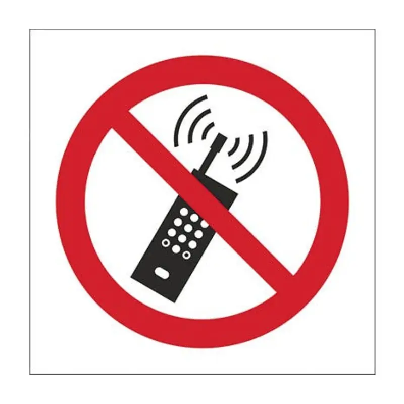 Pro-Safe 100 X 100mm No Mobile Phone Sign - Self Adhesive
