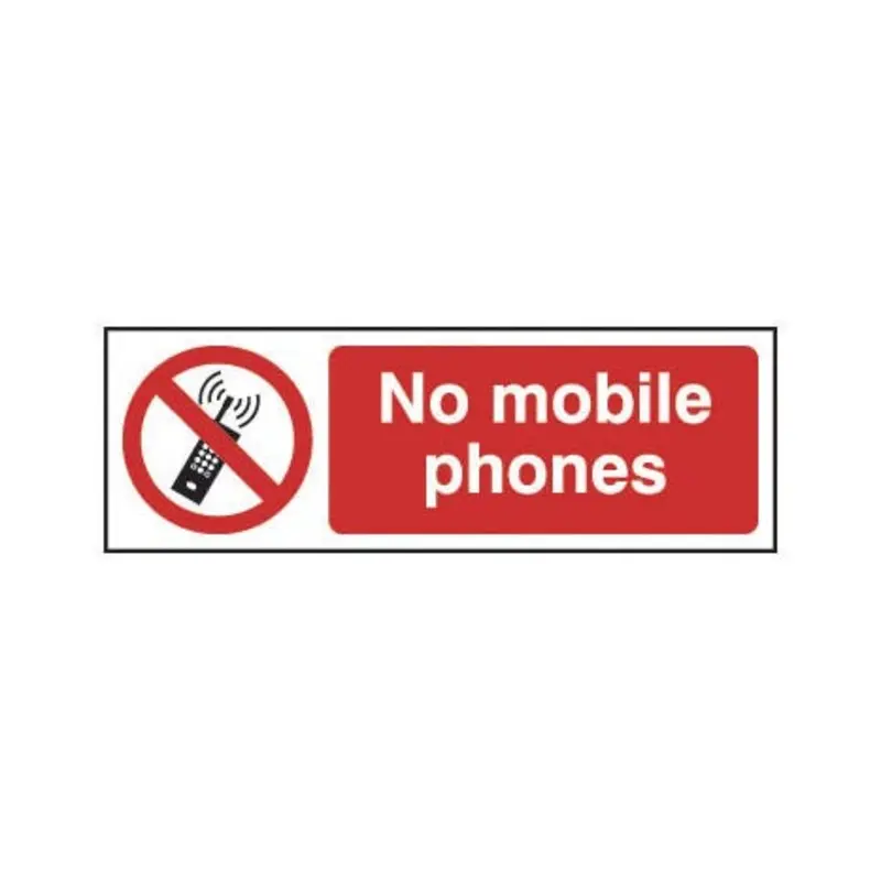 Pro-Safe 300 X 100mm No Mobile Phone Sign - Self Adhesive