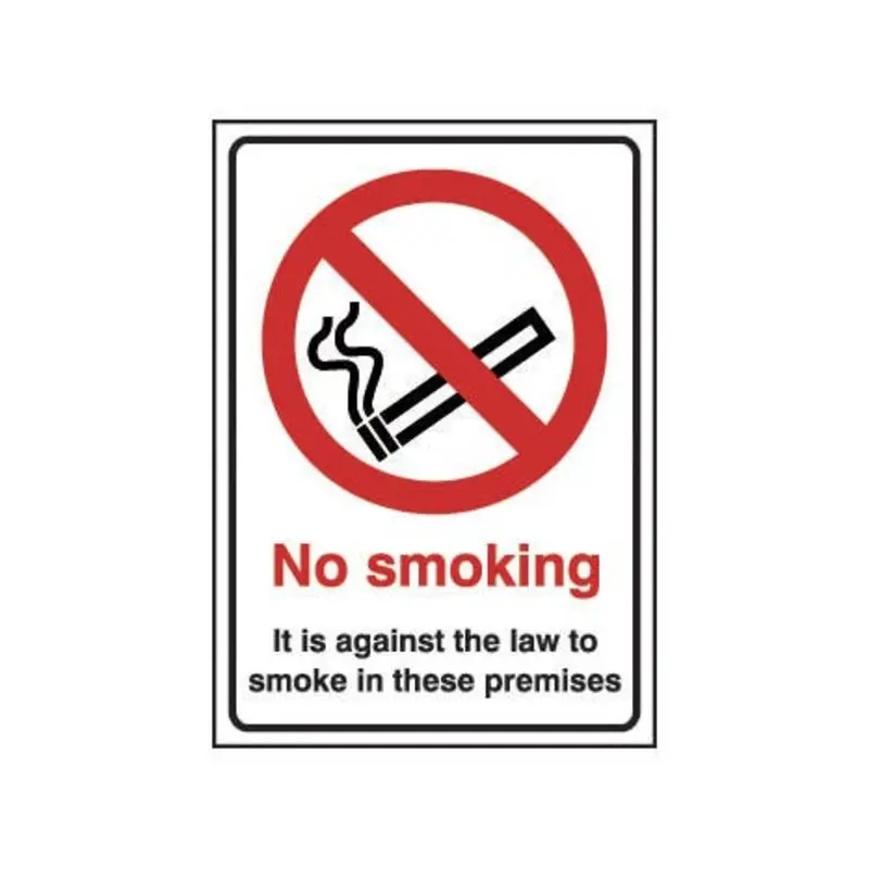 Pro-Safe 148 X 210mm It Is Against The Law To Smoke In These Premises - Rigid