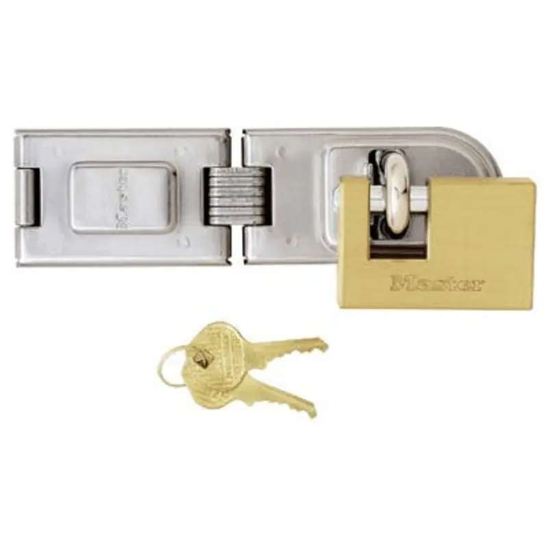Master Lock Hasp + Brass Padlock Set