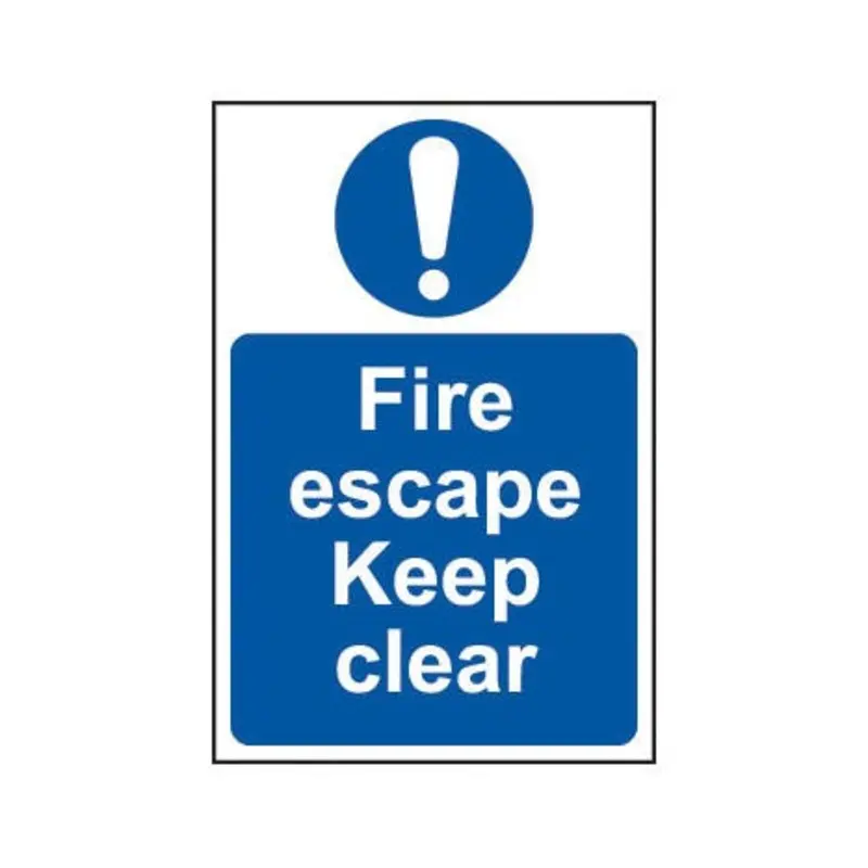 Pro-Safe 200 X 300mm Fire Escape Keep Clear Sign - Rigid Plastic