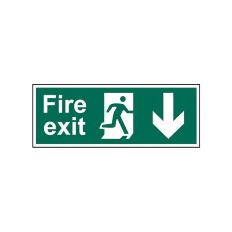 Pro-Safe 400 X 150mm Fire Exit - Arrow Down/Left - Rigid Plastic