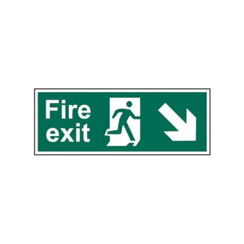 Pro-Safe 400 X 150mm Fire Exit - Arrow Down/Right - Self Adhesive