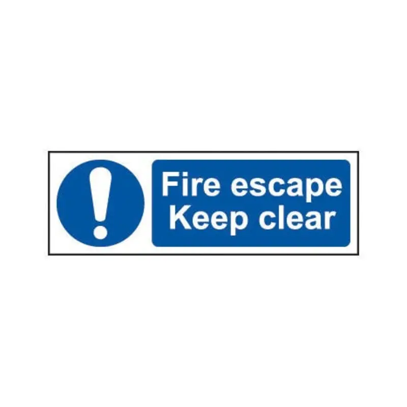 Pro-Safe 600 X 200mm Fire Escape Keep Clear - Self Adhesive