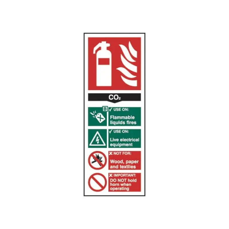 Pro-Safe 82 X 202mm Fire Extinguisher CO2 - Rigid Plastic