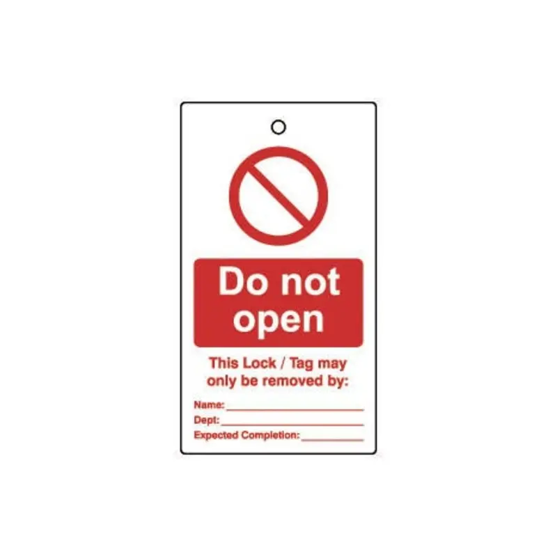 Select Do Not Open Double Sided Lockout Tags - Pack of 10